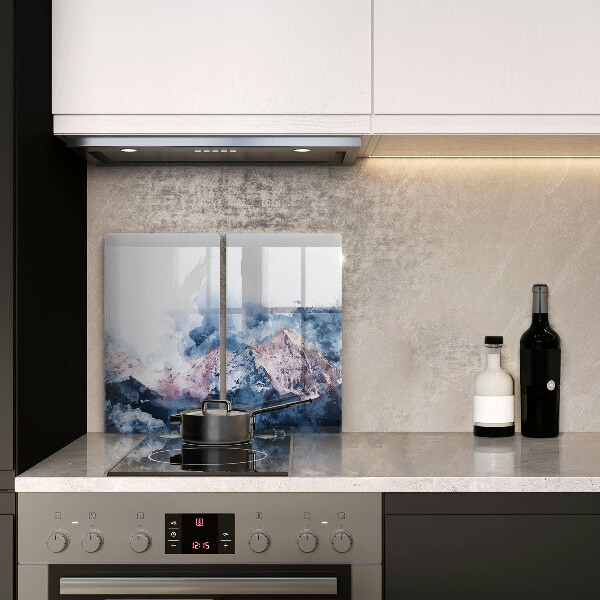 Sklo za varnou desku Abstraktní malované hory