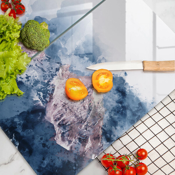 Sklo za varnou desku Abstraktní malované hory