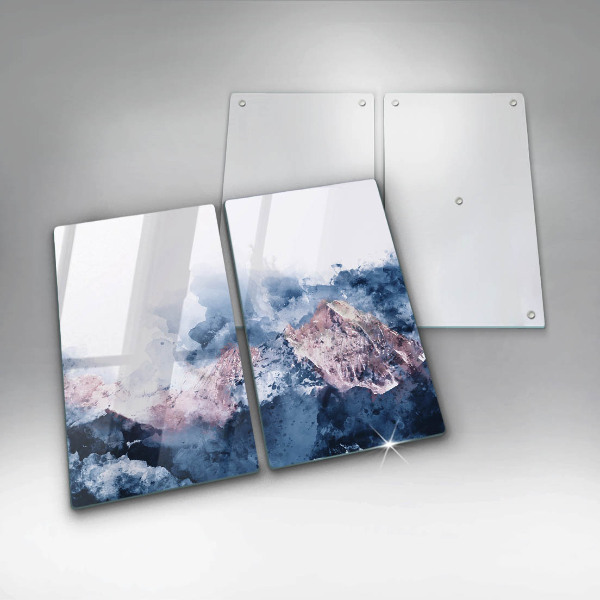 Sklo za varnou desku Abstraktní malované hory