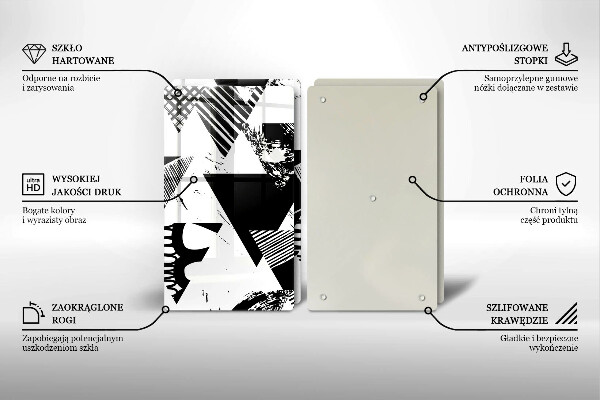 Sklo za varnou desku Geometrické trojúhelníky