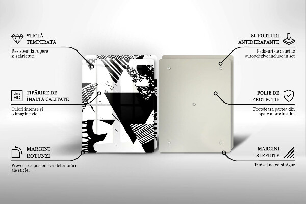 Sklo za varnou desku Geometrické trojúhelníky