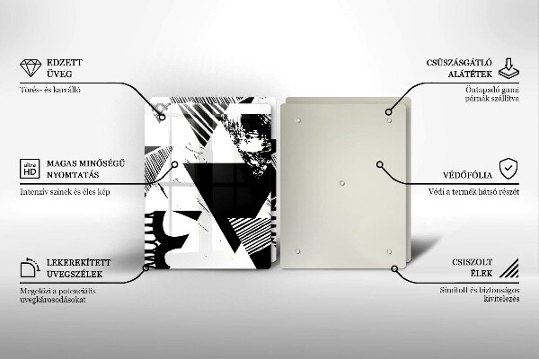 Sklo za varnou desku Geometrické trojúhelníky