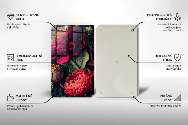 Sklo za varnou desku Krásné květiny