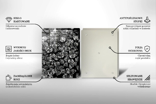 Skleněná deska za sporák Diamanty diamanty