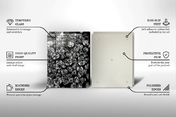 Skleněná deska za sporák Diamanty diamanty