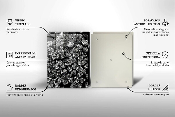 Skleněná deska za sporák Diamanty diamanty