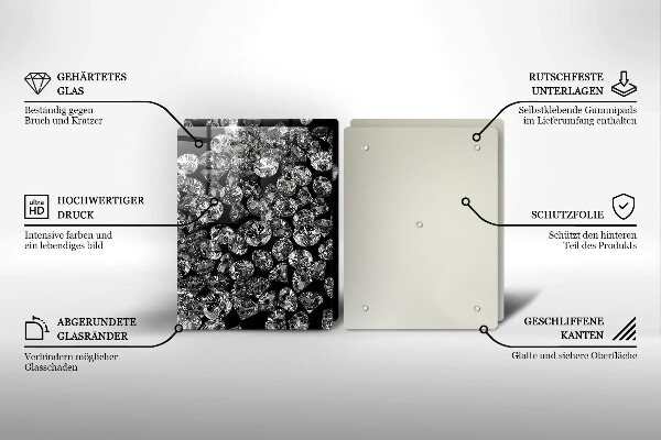 Skleněná deska za sporák Diamanty diamanty