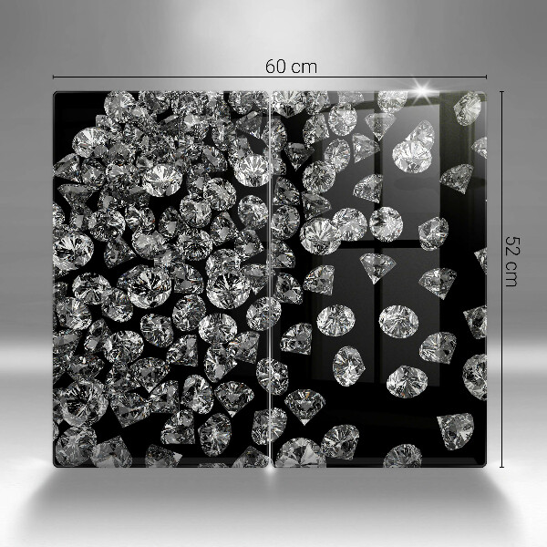 Skleněná deska za sporák Diamanty diamanty
