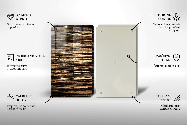 Skleněná deska za sporák Textura dřeva