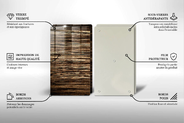 Skleněná deska za sporák Textura dřeva