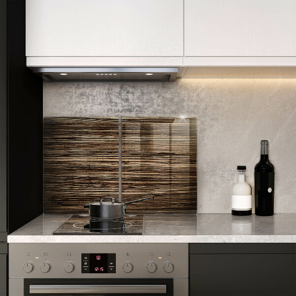 Skleněná deska za sporák Textura dřeva