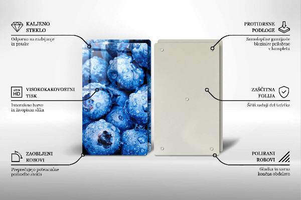 Skleněná deska za sporák Šťavnaté borůvky