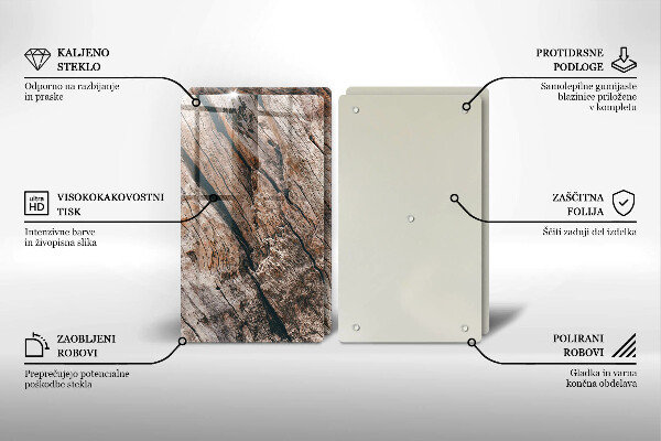 Skleněná deska za sporák Dřevěná konstrukce