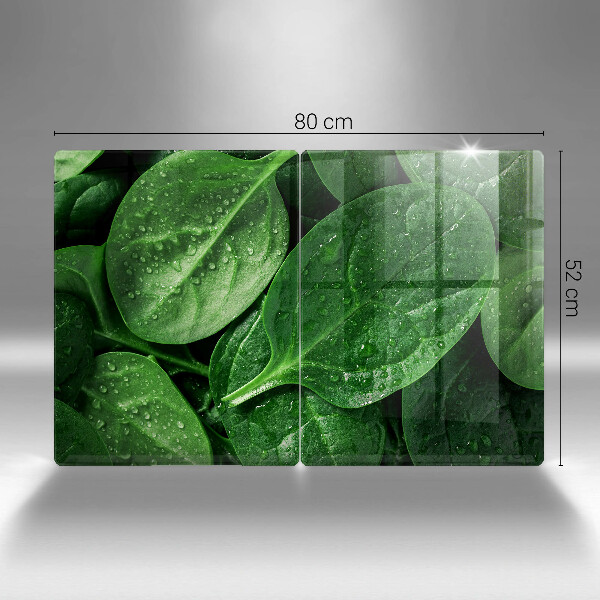 Skleněná deska za sporák Listy bazalky