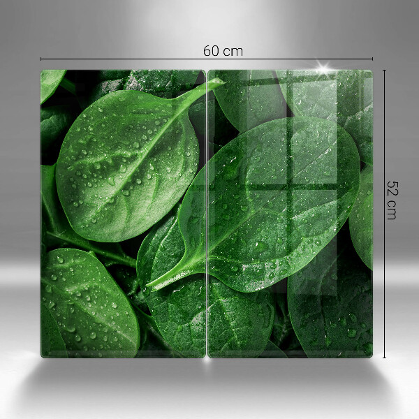 Skleněná deska za sporák Listy bazalky