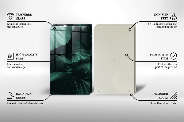 Skleněná deska za sporák Divoké tmavé listy