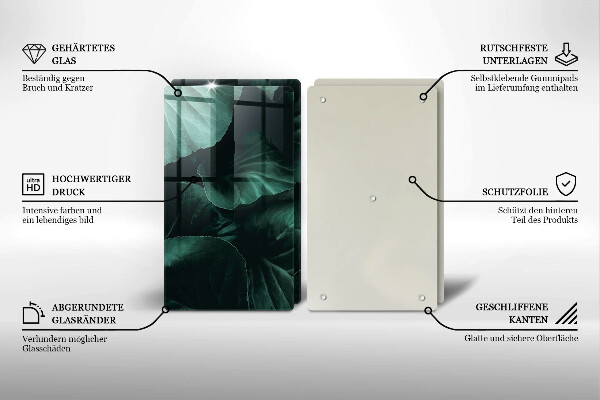 Skleněná deska za sporák Divoké tmavé listy