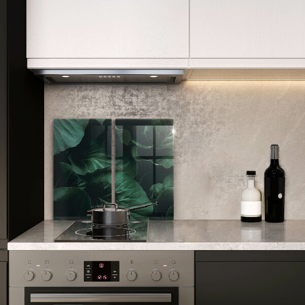 Skleněná deska za sporák Divoké tmavé listy