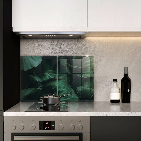 Skleněná deska za sporák Divoké tmavé listy