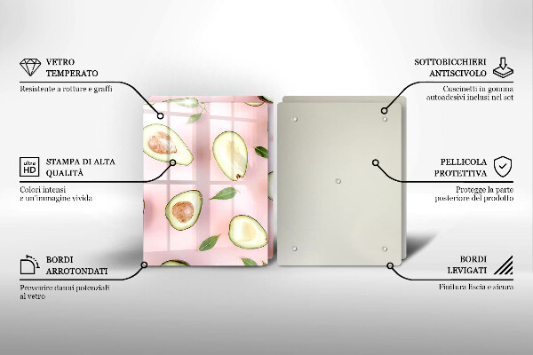 Skleněná deska za sporák Avokádový vzor