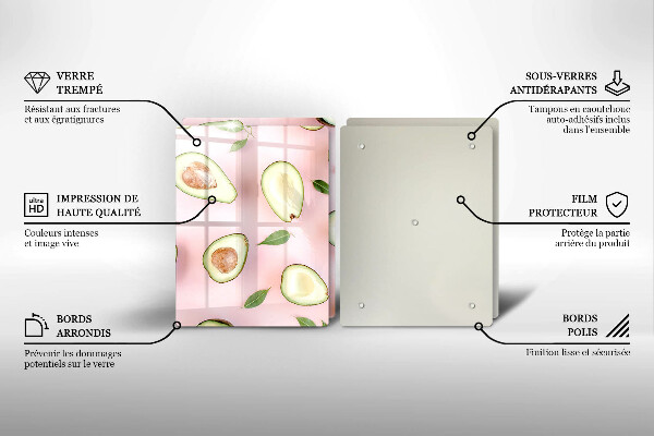 Skleněná deska za sporák Avokádový vzor