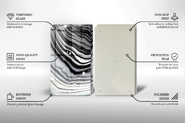 Sklo za varnou desku Inkoustová abstrakce