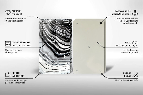 Sklo za varnou desku Inkoustová abstrakce