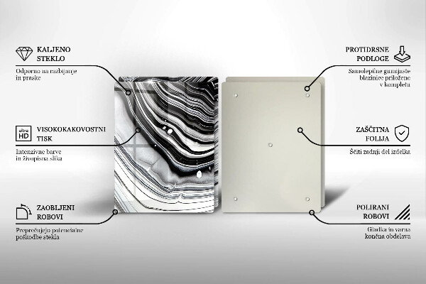 Sklo za varnou desku Inkoustová abstrakce