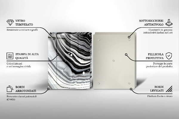 Sklo za varnou desku Inkoustová abstrakce