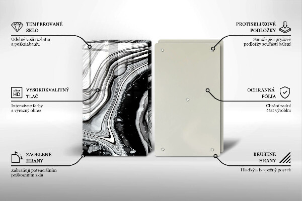 Sklo za varnou desku Inkoustová abstrakce