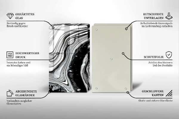 Sklo za varnou desku Inkoustová abstrakce