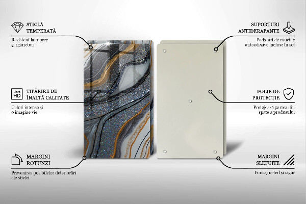 Sklo za varnou desku Skála se zlatem