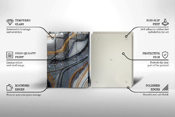 Sklo za varnou desku Skála se zlatem