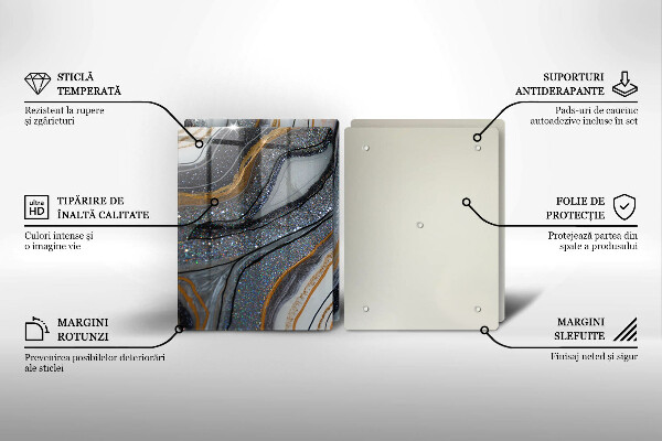 Sklo za varnou desku Skála se zlatem