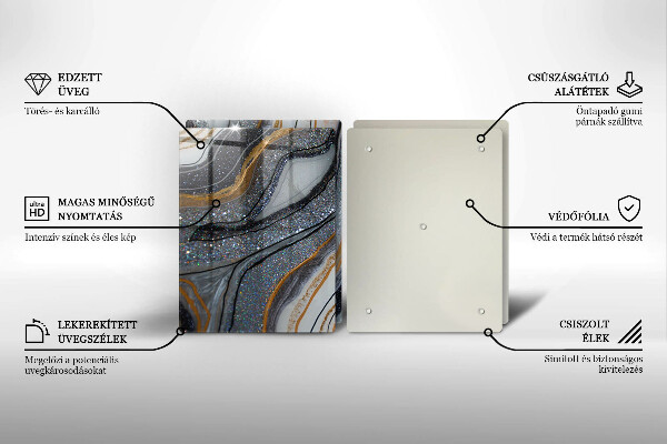 Sklo za varnou desku Skála se zlatem