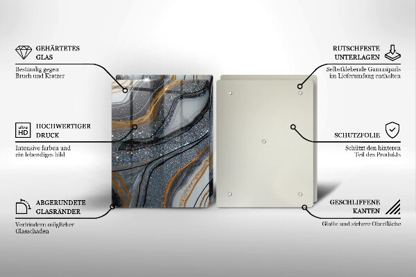 Sklo za varnou desku Skála se zlatem