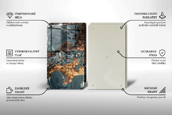 Sklo za varnou desku Zlatá skalní struktura