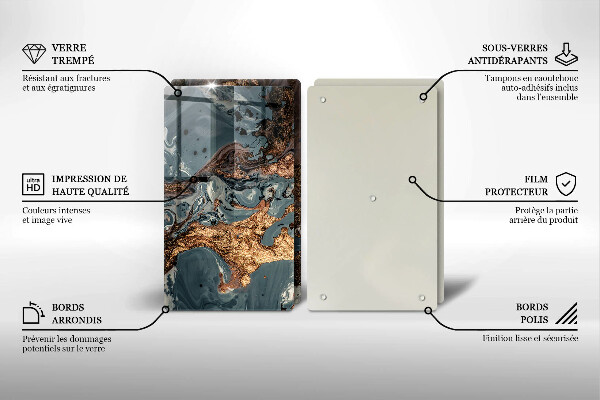 Sklo za varnou desku Zlatá skalní struktura