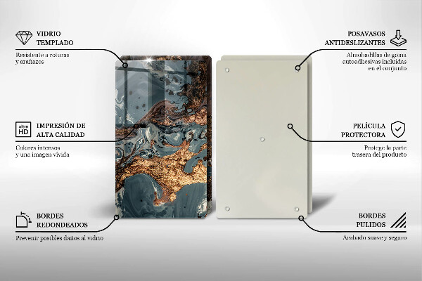 Sklo za varnou desku Zlatá skalní struktura