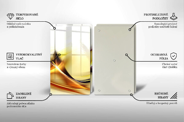 Skleněná deska za sporák Abstraktní linie světla