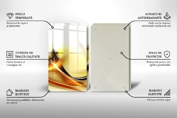 Skleněná deska za sporák Abstraktní linie světla