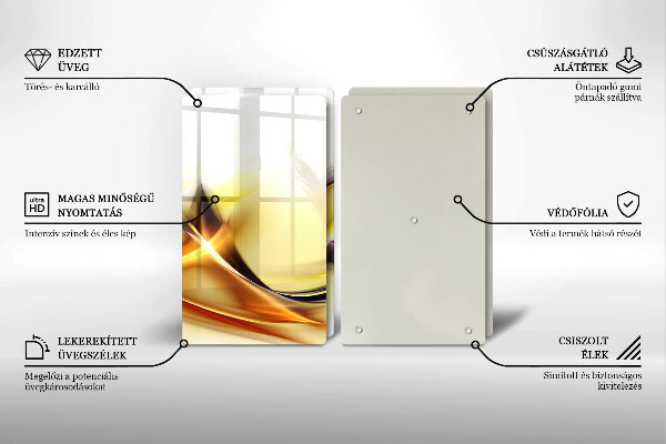 Skleněná deska za sporák Abstraktní linie světla