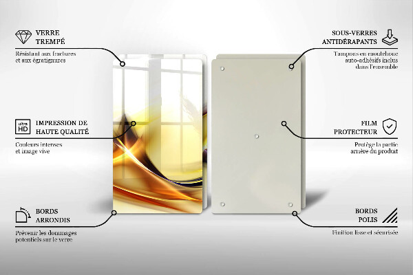 Skleněná deska za sporák Abstraktní linie světla