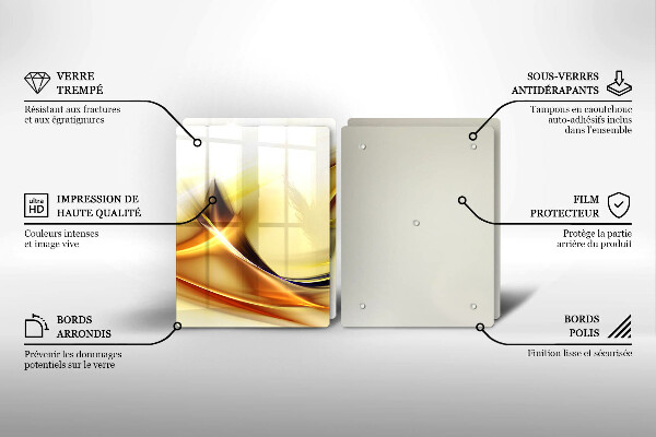 Skleněná deska za sporák Abstraktní linie světla