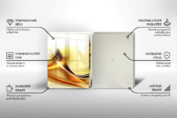 Skleněná deska za sporák Abstraktní linie světla