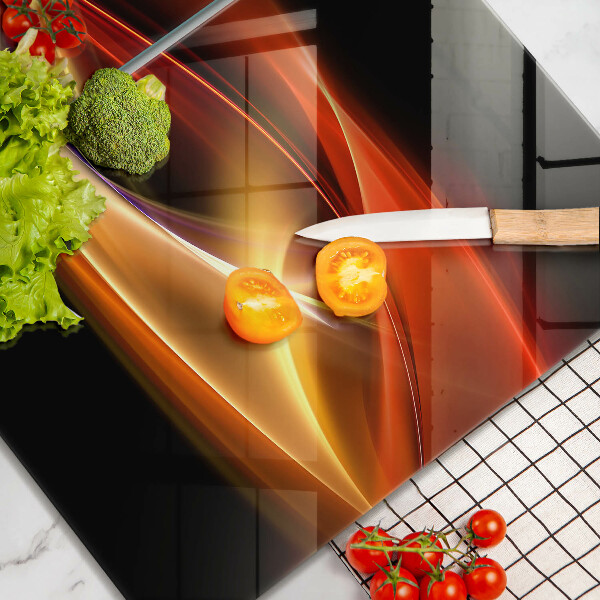 Skleněná deska za sporák Abstraktní kouř a světlo