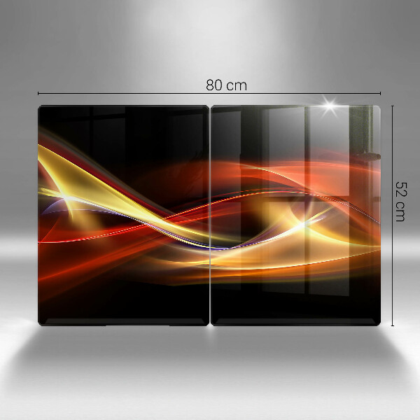 Skleněná deska za sporák Abstraktní kouř a světlo