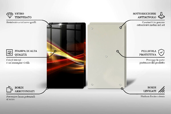 Skleněná deska za sporák Abstraktní kouř a světlo