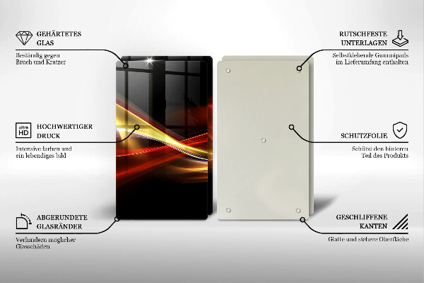 Skleněná deska za sporák Abstraktní kouř a světlo