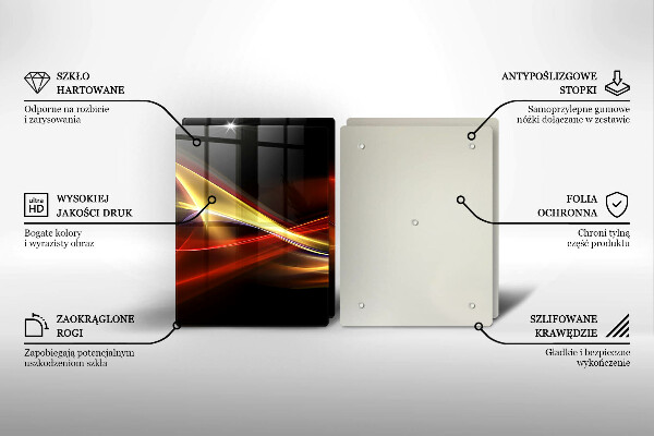 Skleněná deska za sporák Abstraktní kouř a světlo